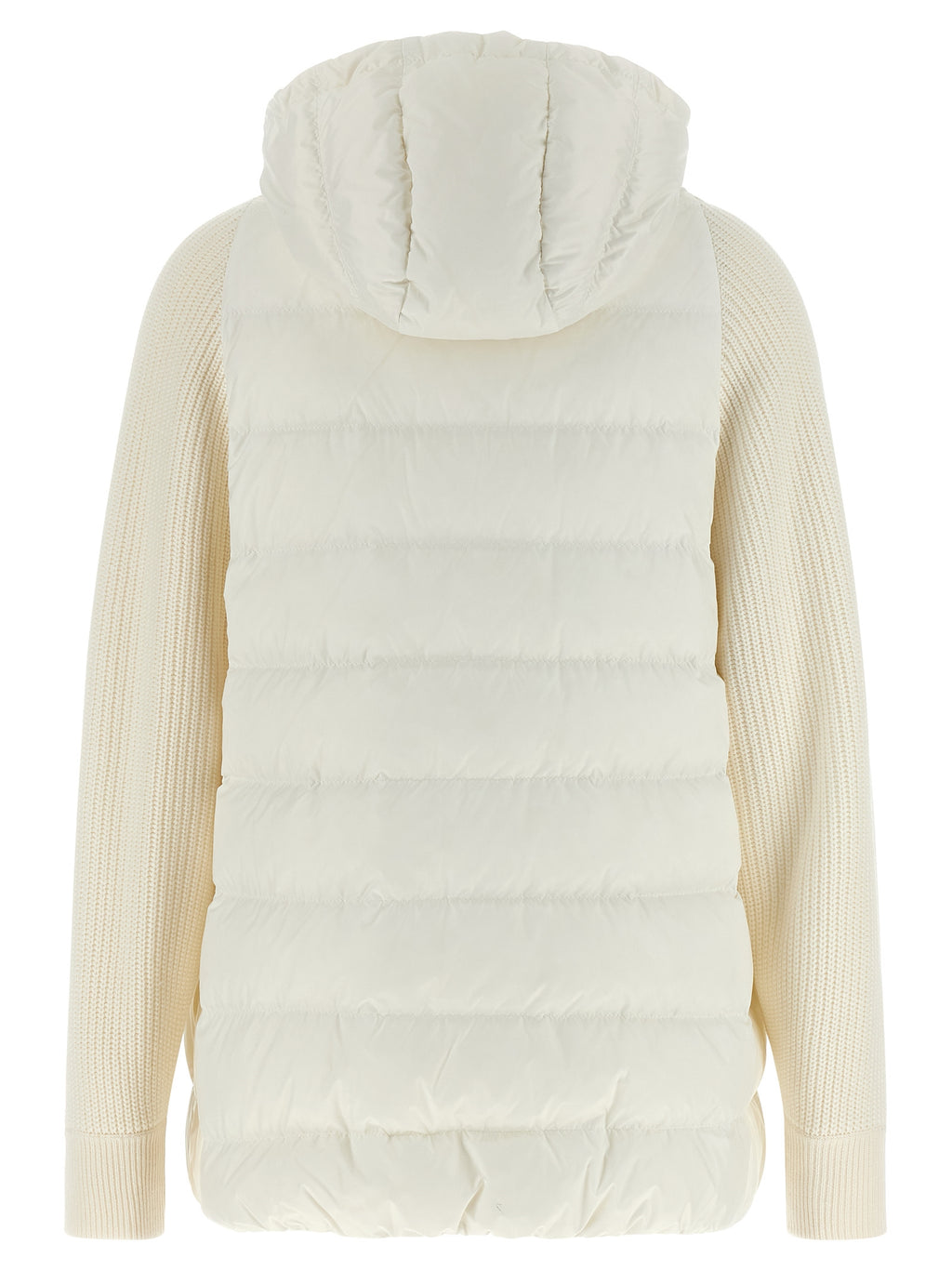 White Polyester Full-Length Jacket