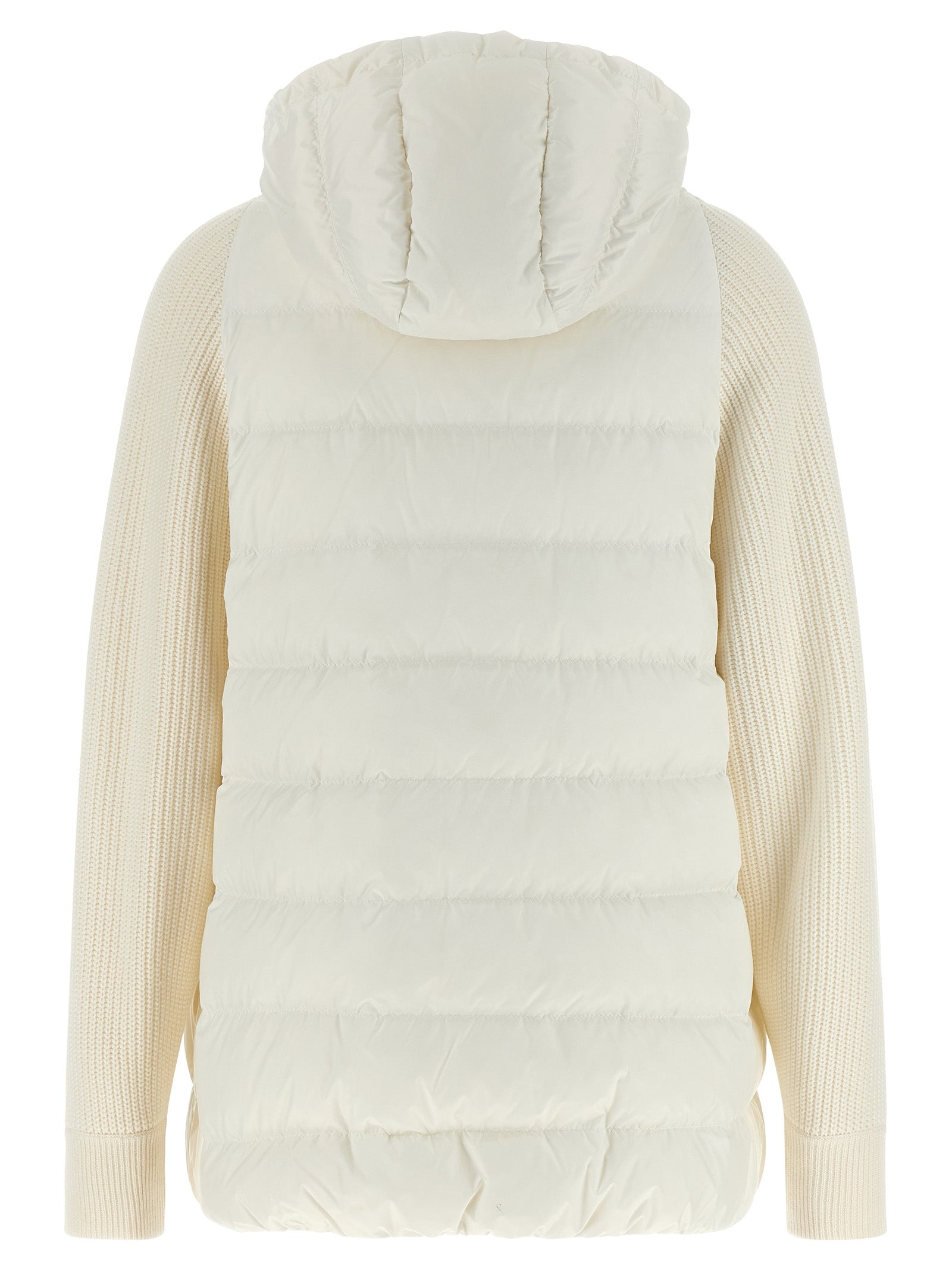 White Polyester Full-Length Jacket