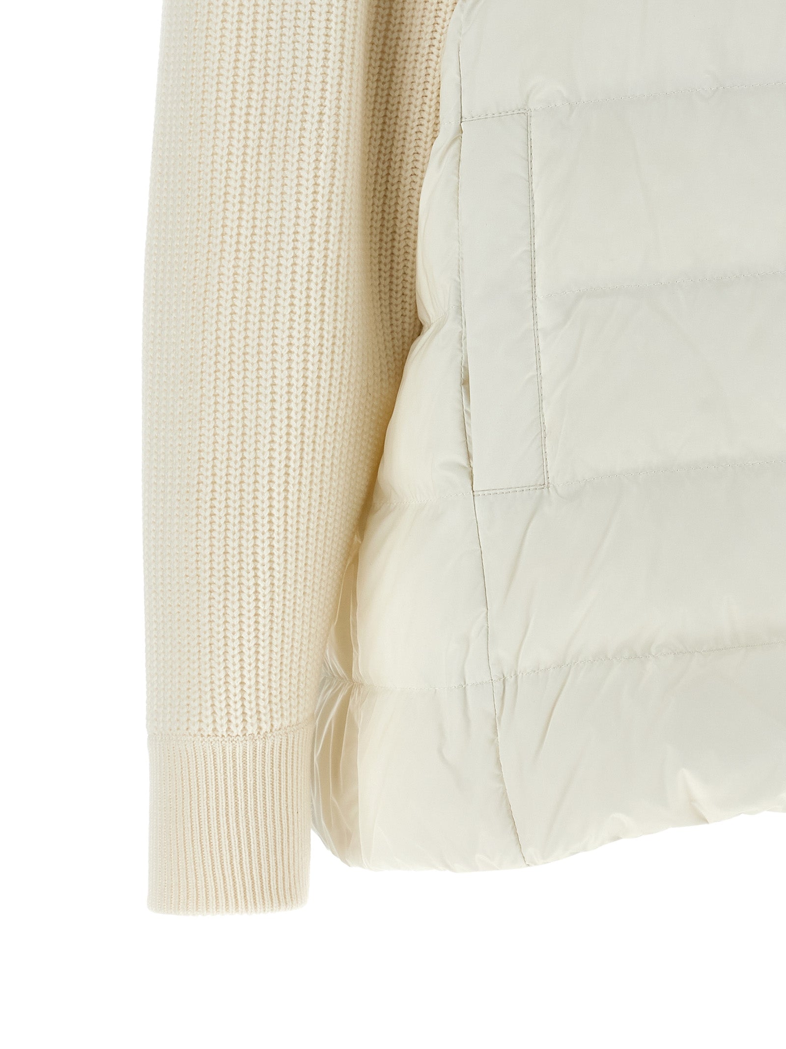 White Polyester Full-Length Jacket