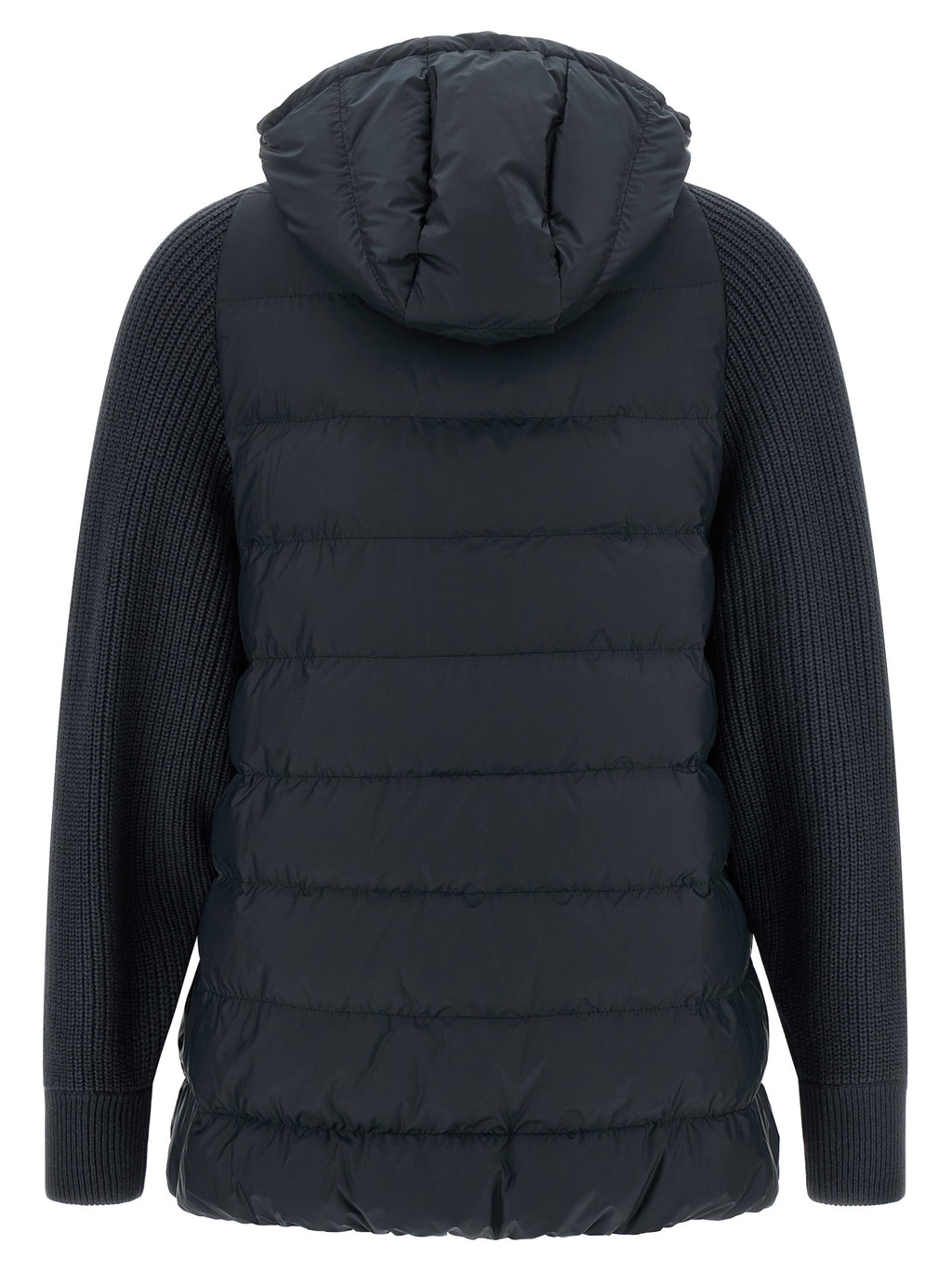 Blue Polyester Full-Length Jacket