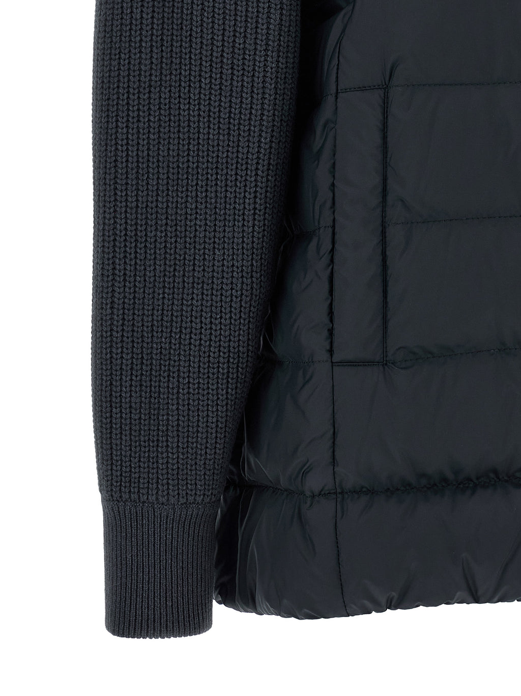Blue Polyester Full-Length Jacket
