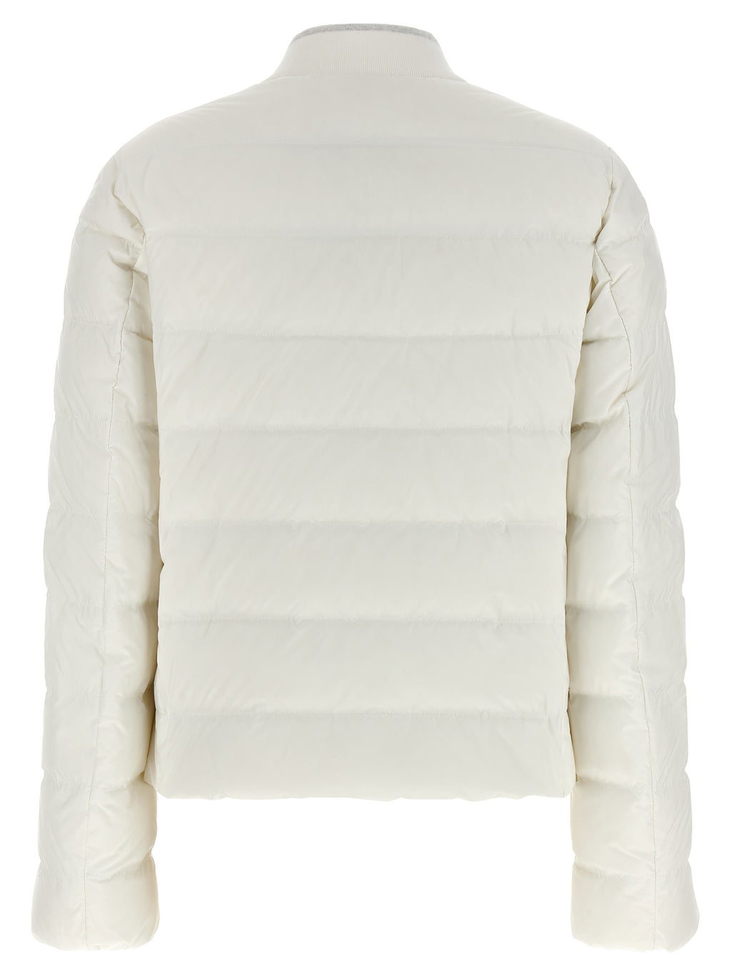 White Polyester Full-Length Jacket
