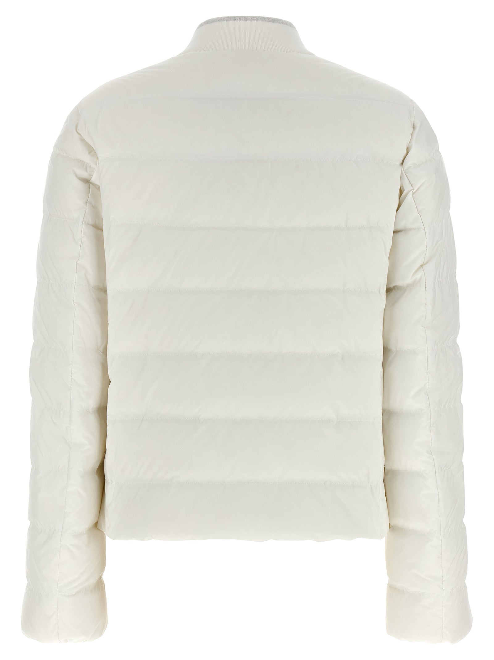 White Polyester Full-Length Jacket