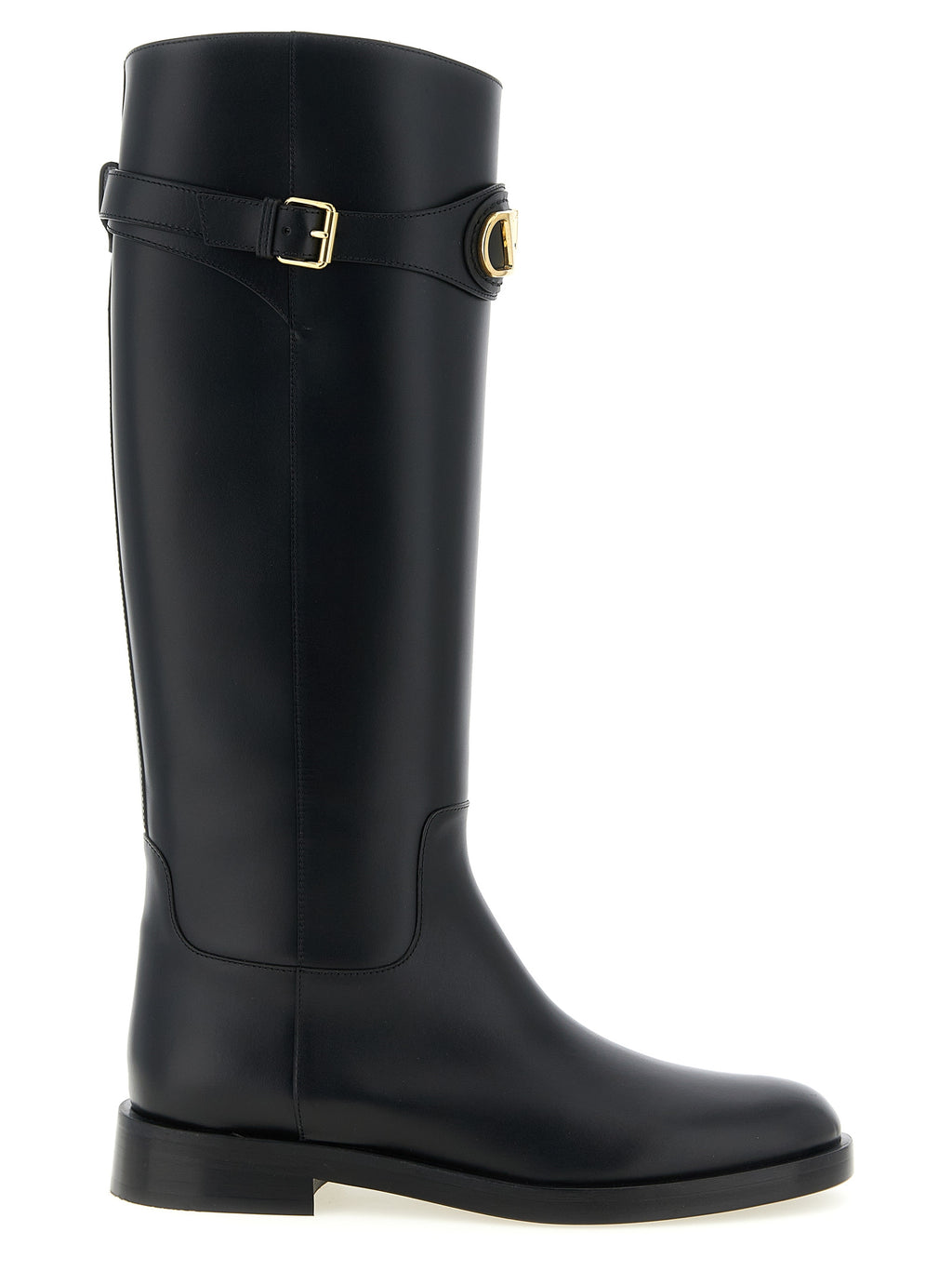 Black Calfskin Over The Knee