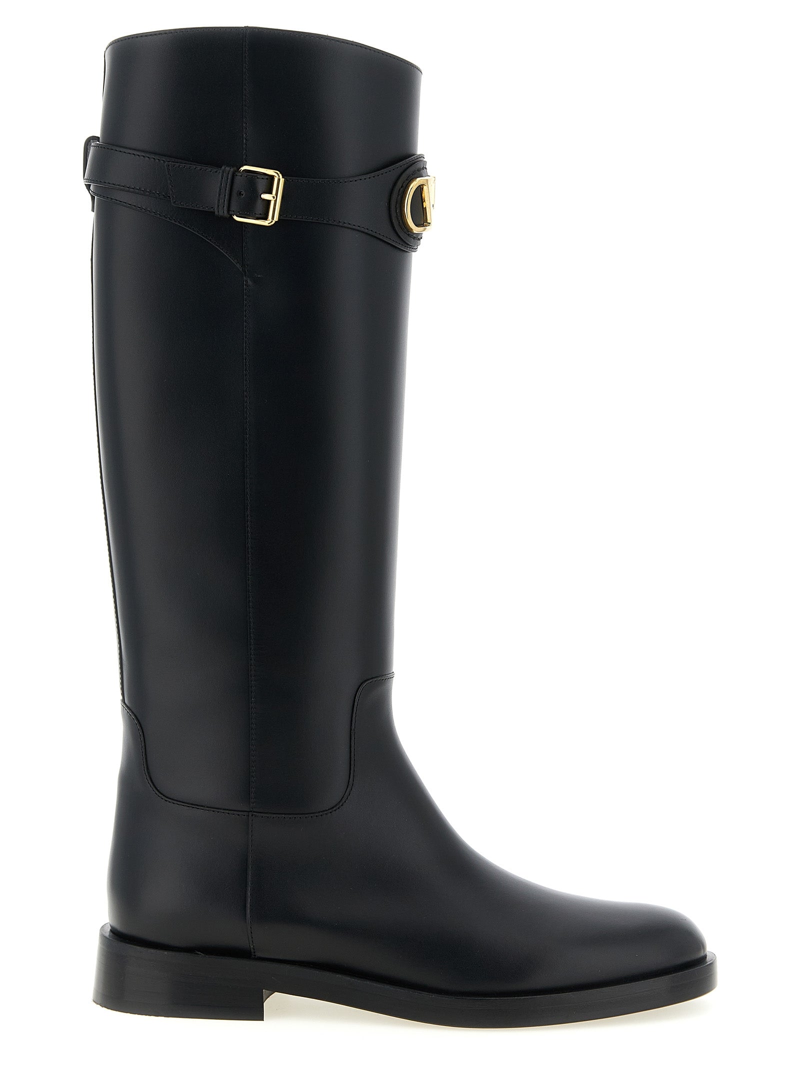Black Calfskin Over The Knee