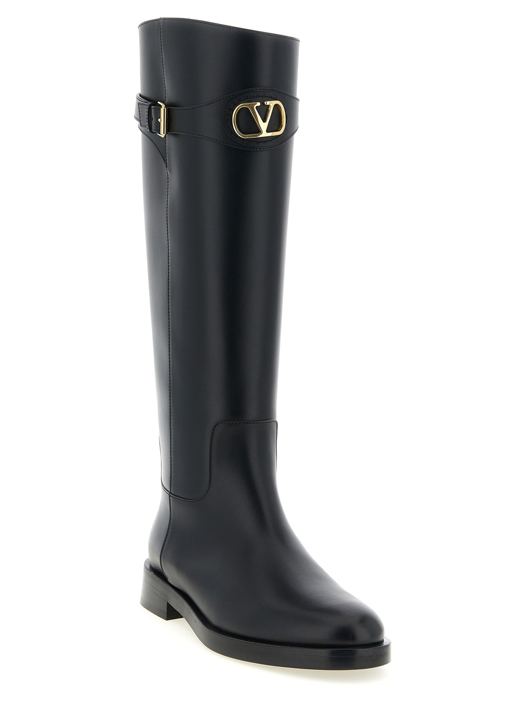 Black Calfskin Over The Knee