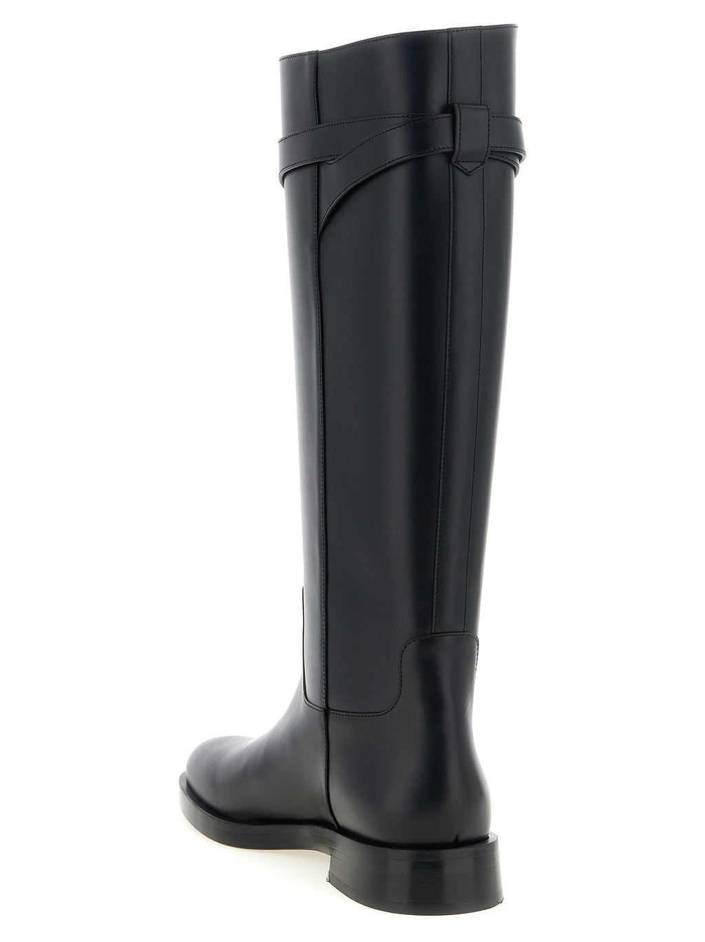 Black Calfskin Over The Knee