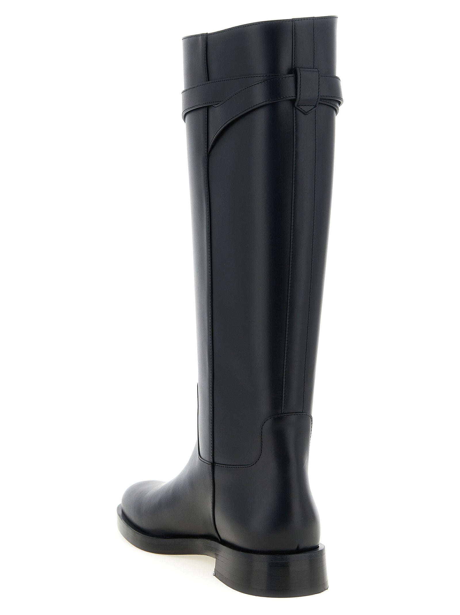 Black Calfskin Over The Knee