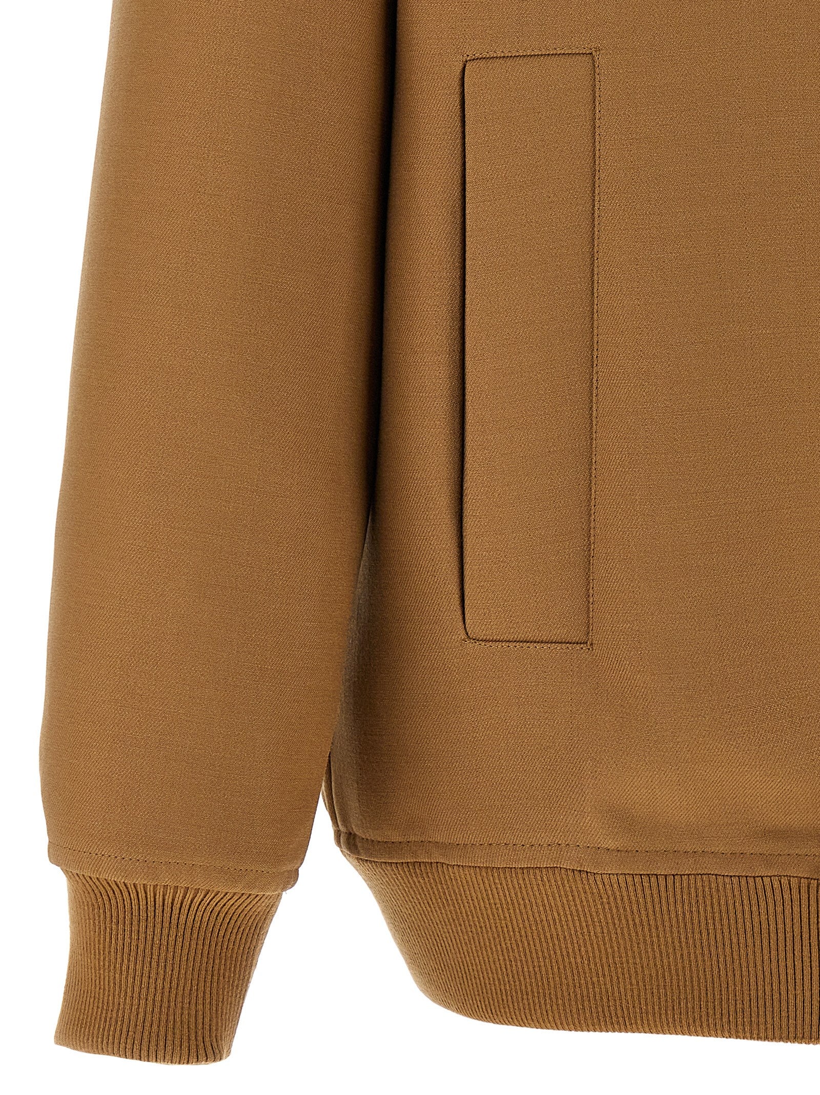 Brown Wool Full-Length Jacket