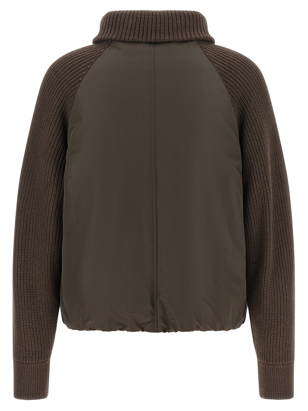 Brown Cotton Full-Length Jacket