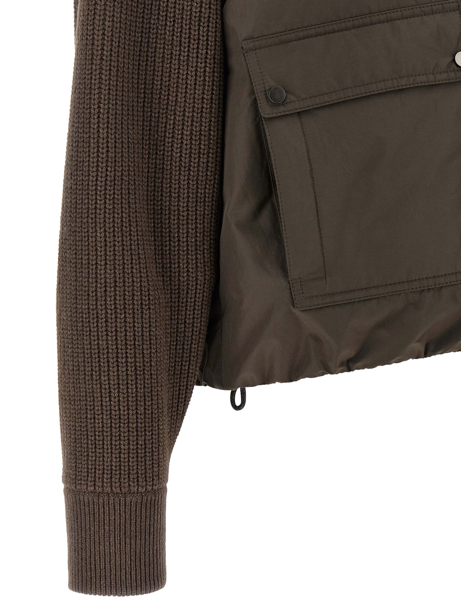 Brown Cotton Full-Length Jacket