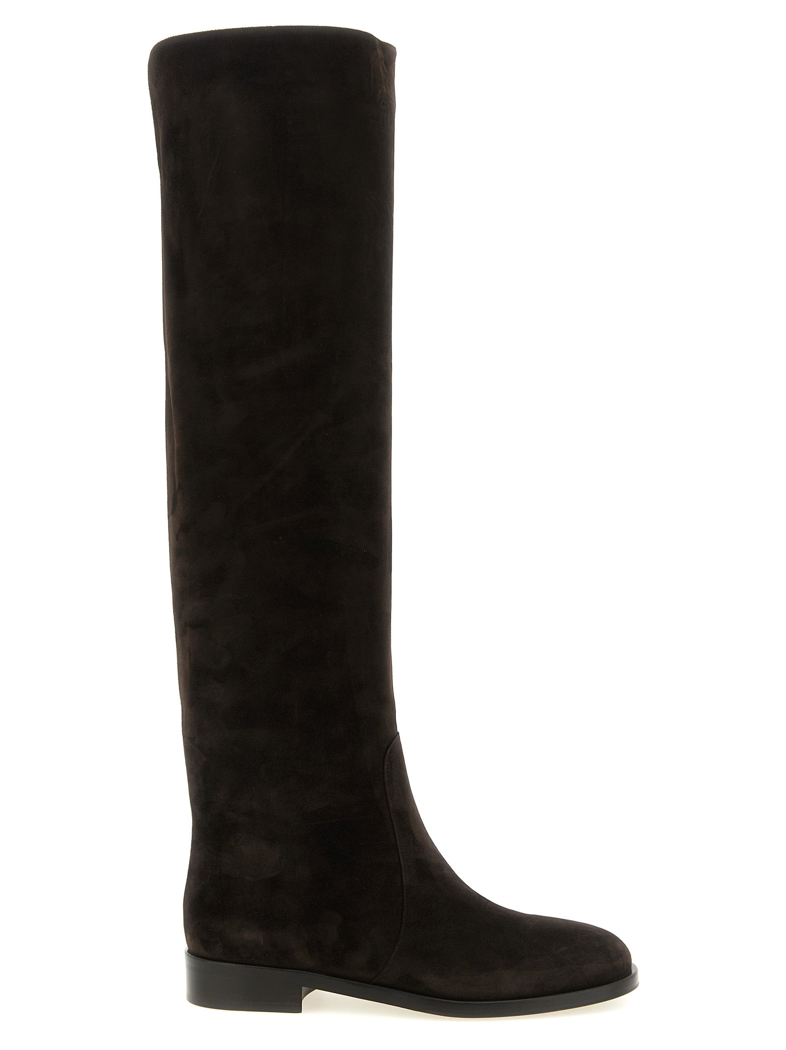 Brown Suede Leather Over The Knee