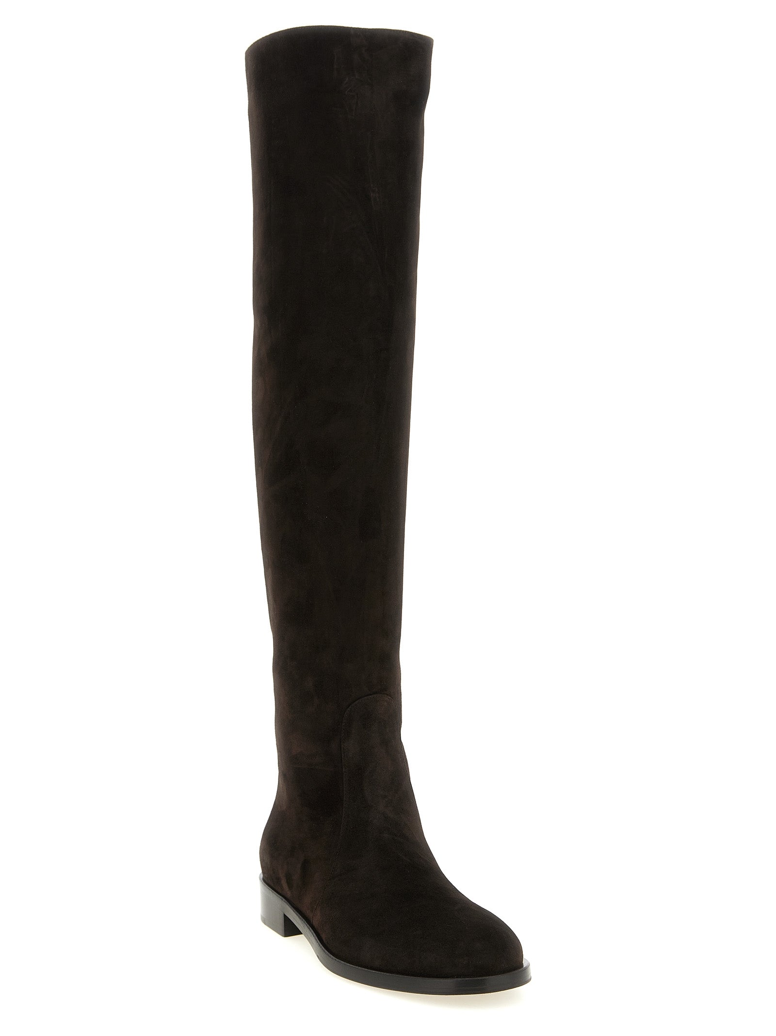 Brown Suede Leather Over The Knee