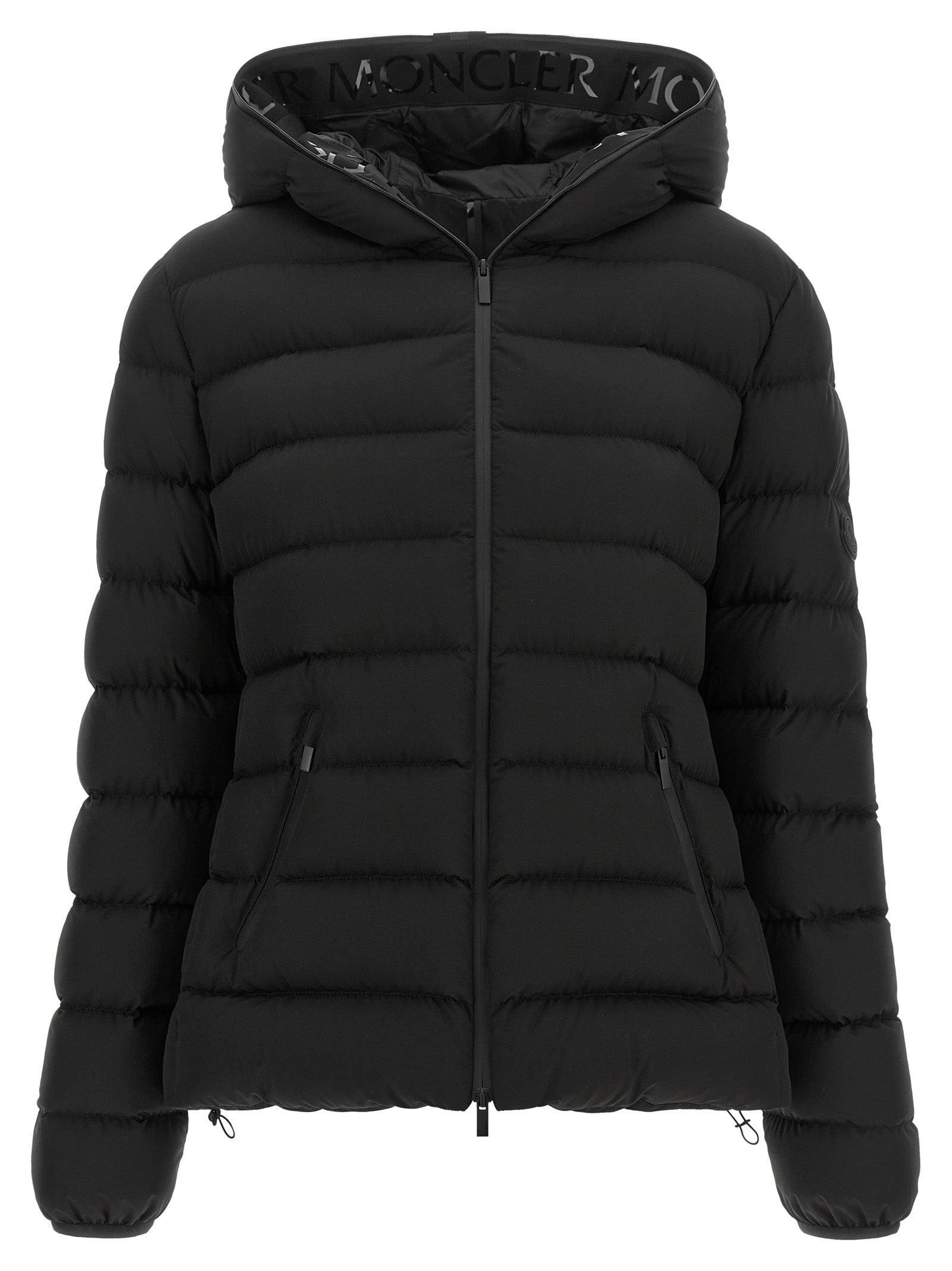 Black Polyester Full-Length Jacket