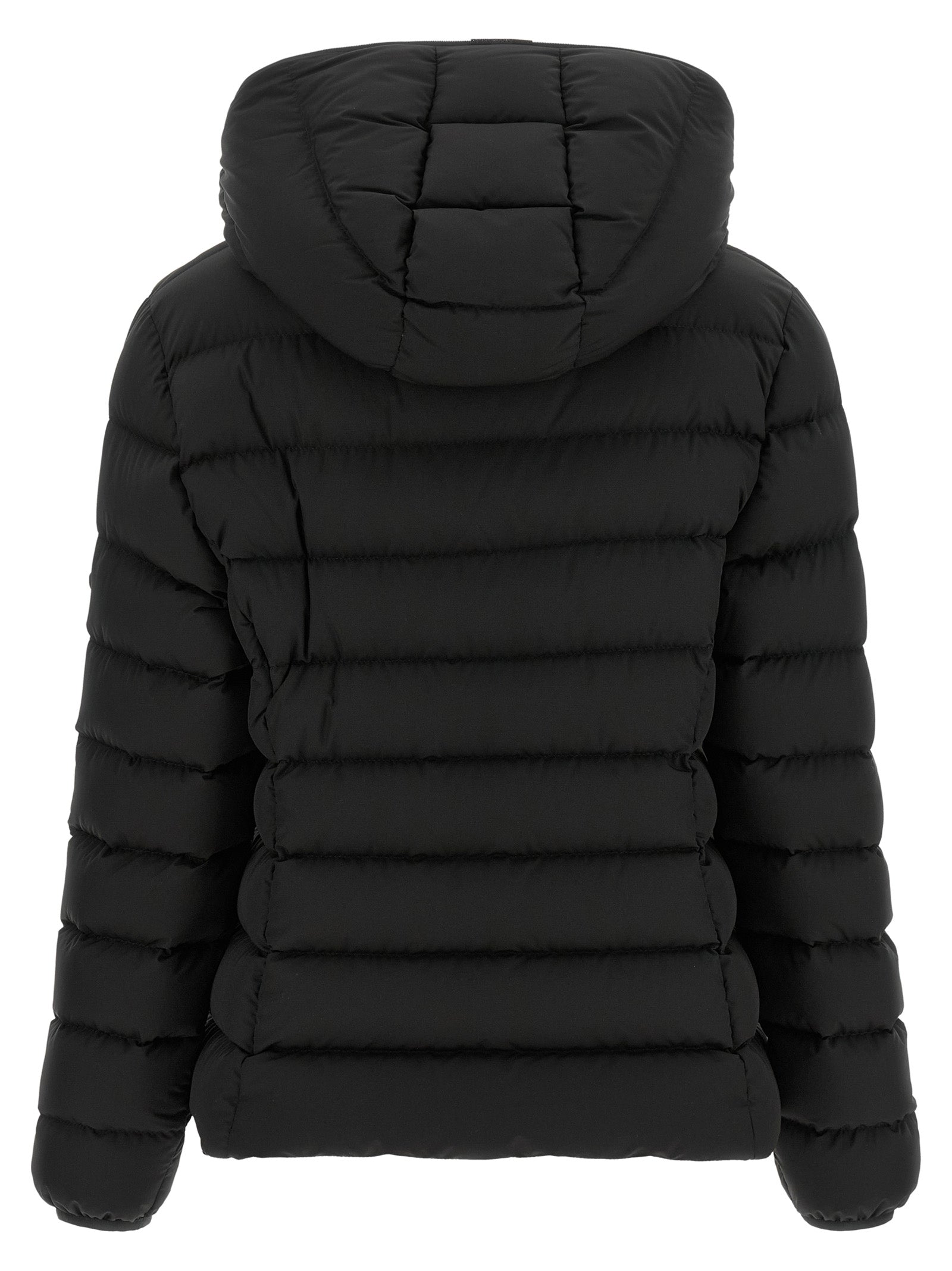 Black Polyester Full-Length Jacket