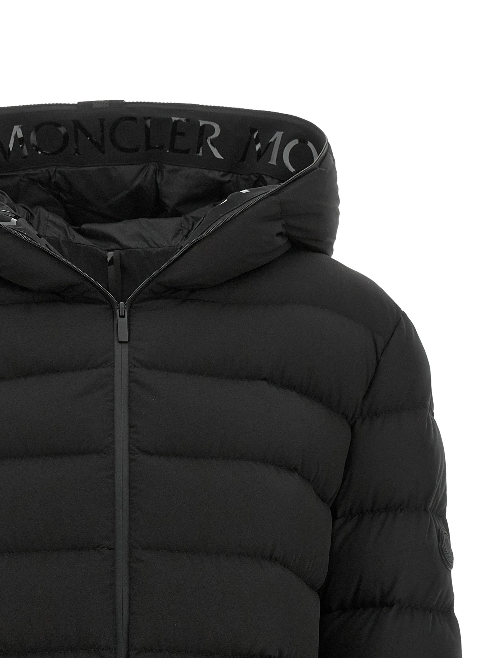 Black Polyester Full-Length Jacket