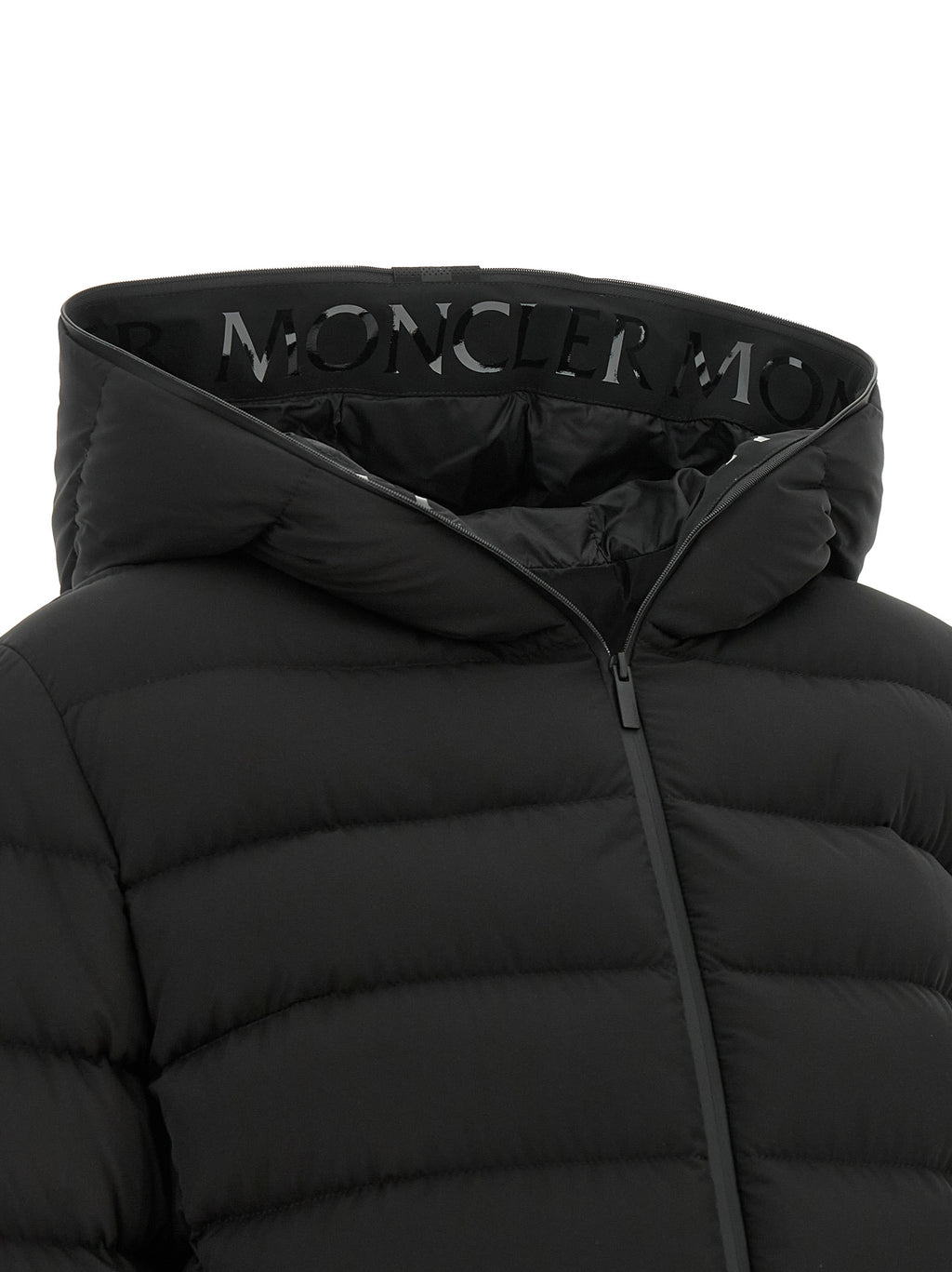 Black Polyester Full-Length Jacket