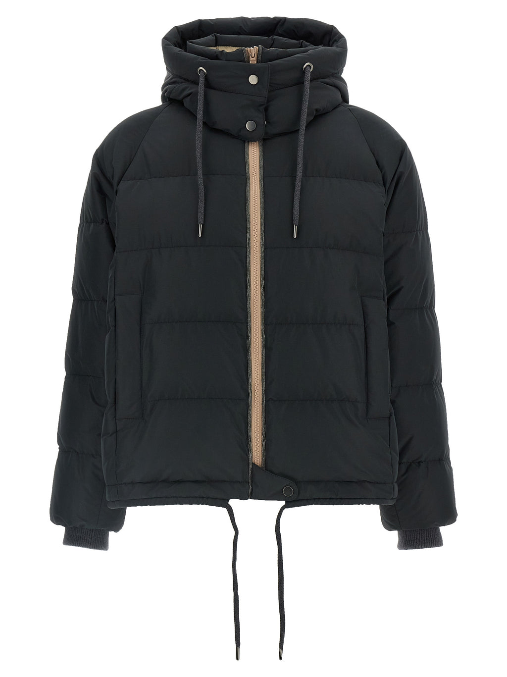 Black Cotton Full-Length Jacket