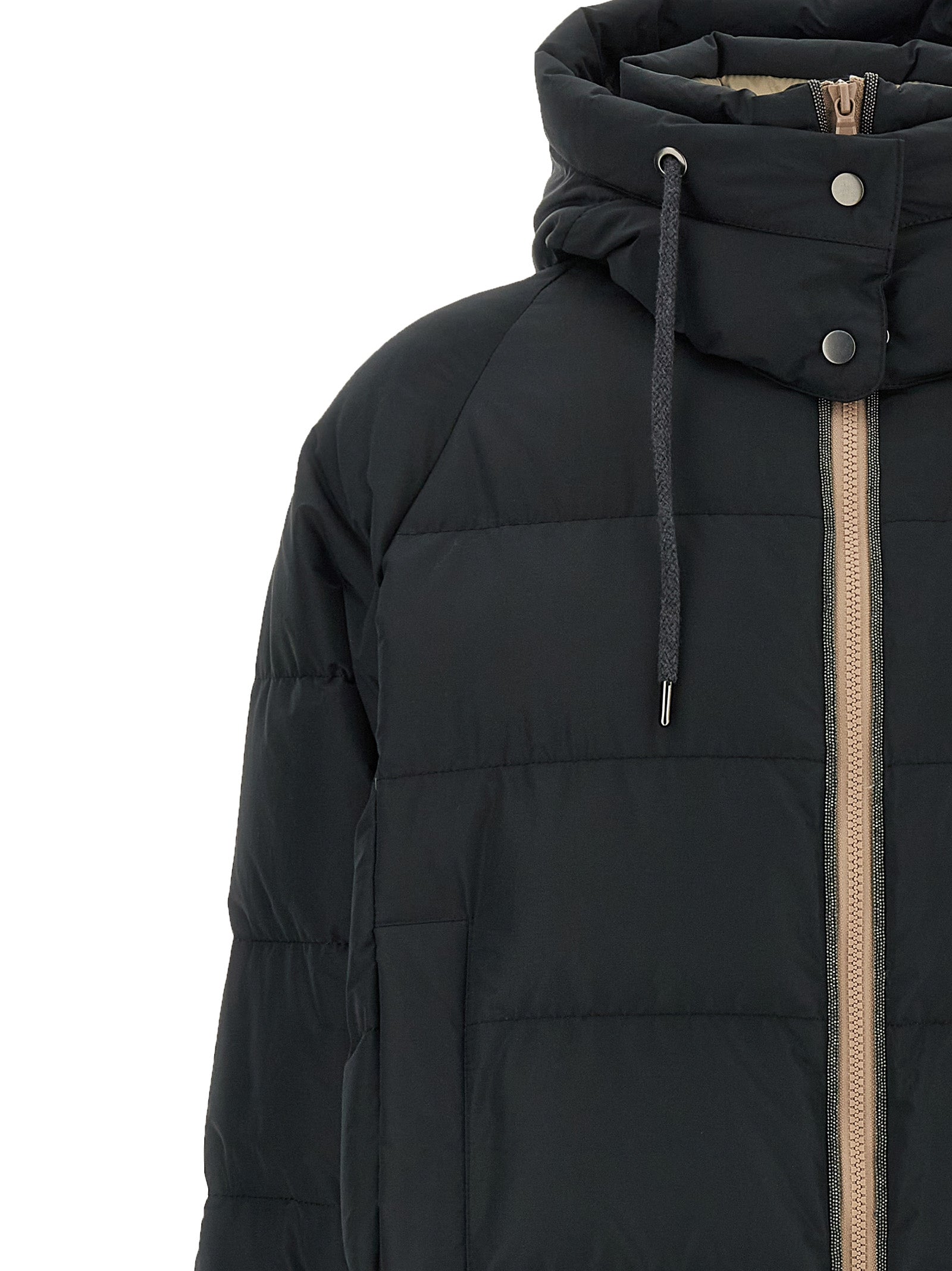 Black Cotton Full-Length Jacket